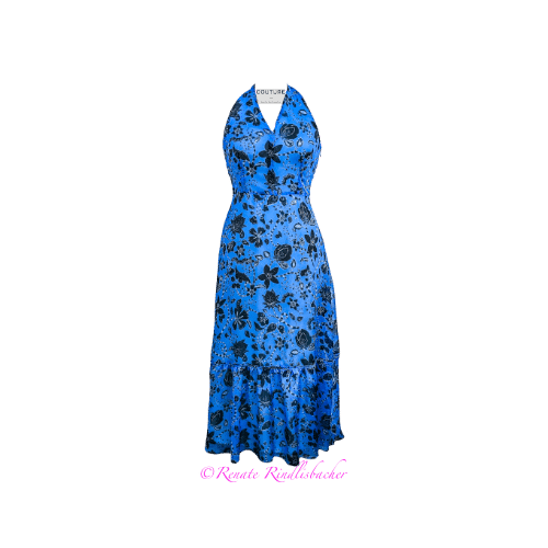 Schneiderei ⎪ haute Couture Schneider Basel ⎪ Abendkleid Blau Blumen